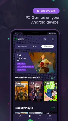 Utomik - PC and cloud gaming android App screenshot 0